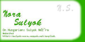 nora sulyok business card
